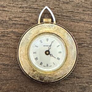 VTG Bradley Pendant Watch Gold Tone Mechanical Movement Swiss Made Works
